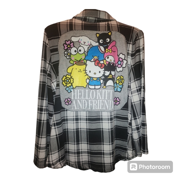 Other - 1X Hello Kitty Upcycle Flannel
